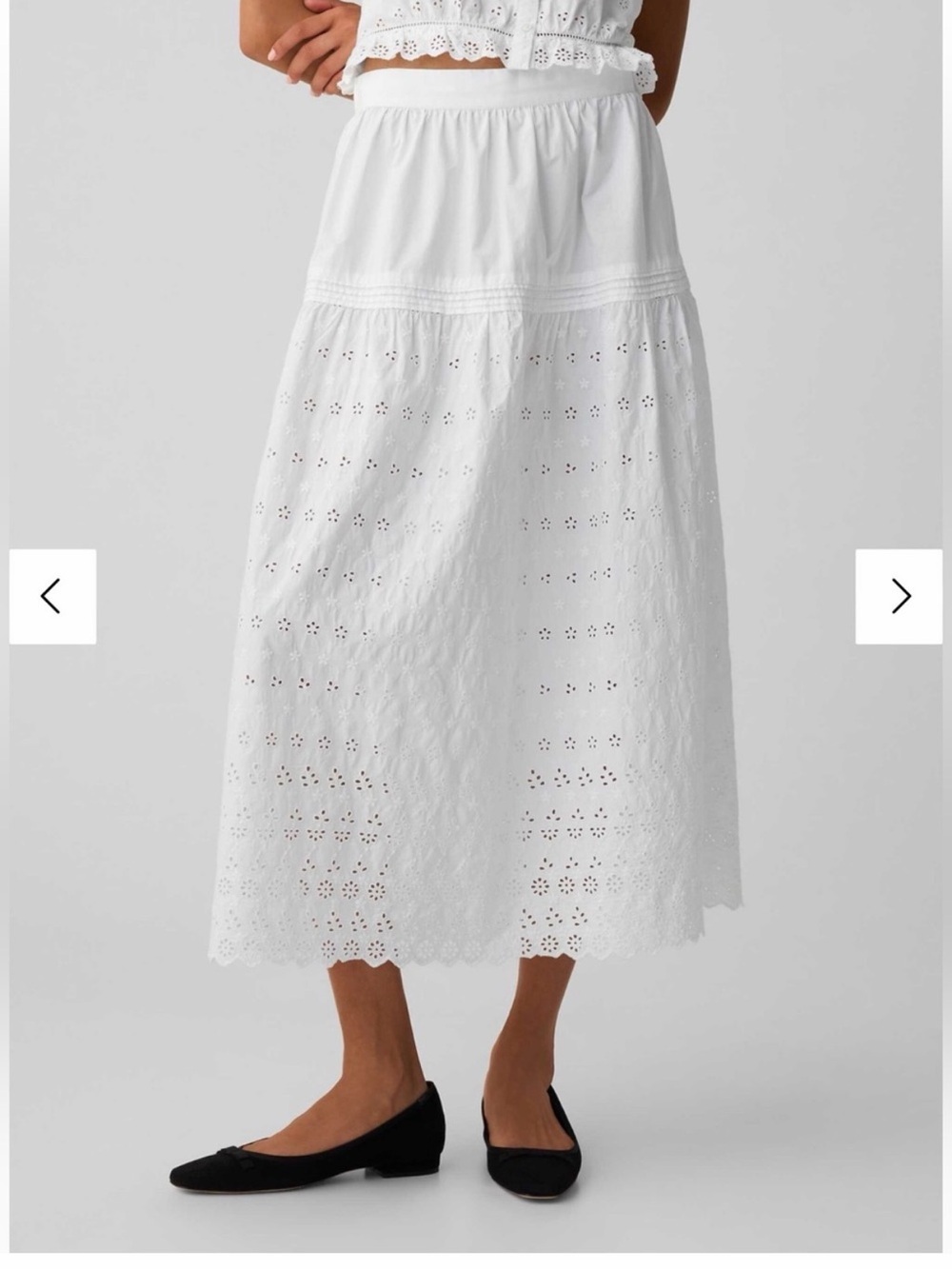 Gap × DÔEN Eyelet Midi Skirt size XS - Picture 2 of 6